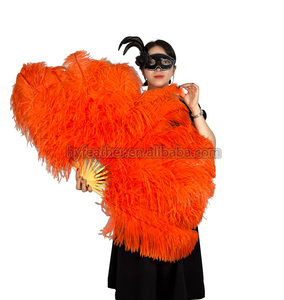 Đám Cưới Với Để Lớn Lông Fan Handmade Lễ Hội Thủ Công Mỹ Nghệ Đỏ Đà Điểu Burlesque Nhảy Múa Người Hâm Mộ Lông Cho Lễ Hội Đảng Cung Cấp - Product Image 3