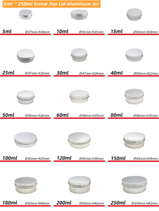 Vòng Vít Cap Nhôm <span class=keywords><strong>Jar</strong></span> 10Ml 50Ml 60Ml 100Ml 120Ml 150Ml 200Ml 2/4Oz Kim Loại Thiếc Có Thể Xà Phòng Lip Balm Mỹ Phẩm Nến Container - Product Image 6