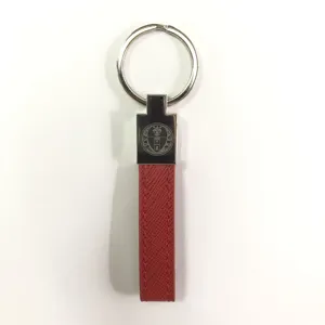 2022 New Arrivals With Promotional Gifts souvenir name Leather custom Zinc Alloy laser engraved Red PU Metal Leather keychain