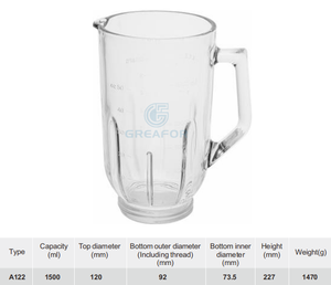 A122 Blender Glazen Afdekking Solide Structuur Anti-Kraak Perfect Passend Voor Thuis- en Commerciële Sapmachines - Product Image 3
