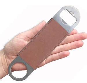 Décapsuleur en cuir fait main, cuir de vachette pleine fleur tanné végétal, gravable, rustique, sans rayures, cadeau <span class=keywords><strong>pour</strong></span> amateur de bière artisanale, accessoires de bar - Product Image 6