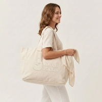 Sac fourre-tout en toile de coton surdimensionné pour femme avec logo personnalisé, grande capacité, pour le shopping, les week-ends, les fêtes, la plage, les voyages, les courses, les cadeaux, OEM, ODM, en gros