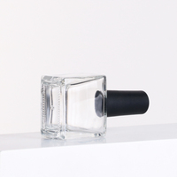 Flacon de vernis à ongles en verre de 12 ml, pas cher, faible MOQ, vente en gros, flacon de vernis à ongles en gel vide carré en verre avec pinceau, bouchon doré