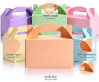 Boîtes cadeaux colorées à toit en pente, pliables, en papier, pour friandises, bonbons, pour anniversaires, mariages et décorations de fêtes printanières
