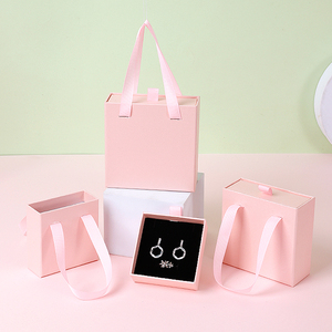 Custom Logo Sliding Drawer Jewelry Packaging <b>Box</b> with Handle and <b>Gift</b> Paper <b>Box</b> for <b>Earrings</b> Necklace Bracelet Ring - Product Image 4