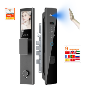 Serrure intelligente avec détection <span class=keywords><strong>de</strong></span> présence et alarme, caméra coulissante Wi-Fi, déverrouillage par empreinte digitale, adaptée aux portes en bois - Product Image 1