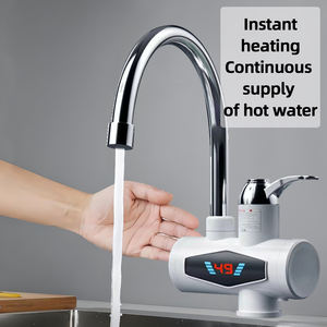 <span class=keywords><strong>Robinet</strong></span> d'eau chaude électrique contemporain 3000W pour cuisine, commande intégrée, montage sur comptoir, acier inoxydable, monocommande, instantané - Product Image 3