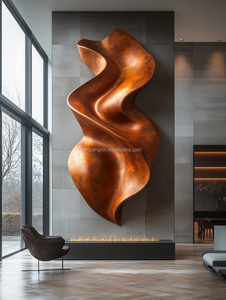 Decorazione moderna su misura di arte di rame grande scultura in bronzo astratto artigianale in metallo statua Patina naturale per interni di lusso per - Product Image 4