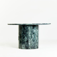 Table console de hall moderne de style nordique en marbre vert strié, table d'entrée, design moderne, table console semi-ronde chinoise de luxe