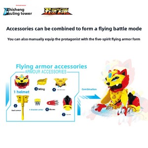 Pigpig Hero Super Star Five Spirits: Simpatico Animale Domestico Trasformabile con Armatura Volante, Combinazione a Vento, Tigre Kung Fu, Piccolo Eroe - Product Image 4