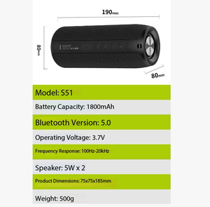Altavoz Inalámbrico Enthusiast S51 TWS con Subwoofer de Tela, Portátil para Exteriores, Miniatura - Product Image 4