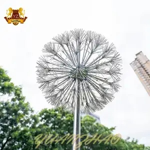 Outdoor Garden Hand Made Large Metal Art Decor Dandelion Metal Stainless Steel Sculpture