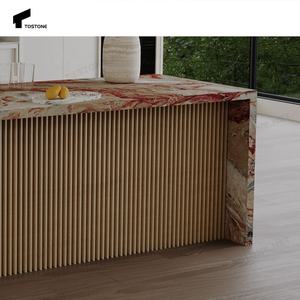 Красные элегантные кухонные столешницы из натурального мрамора - Product Image 4