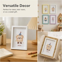 Cadre magnétique carré en MDF pastel avec logo personnalisé pour la vente au détail, souvenirs, cadeaux, décoration intérieure, mini cadre magnétique