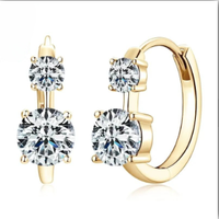 Boucles d'oreilles en argent sterling 925 avec double diamant de 0,6 carat et 2 moissanites, design tendance pour femmes âgées, luxe léger