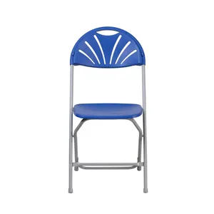 Günstiger Preis mit hochwertigem Klappstuhl aus blauem Eisen plastik zum Verkauf
