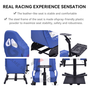 GY017 Cadre en acier métallique personnalisé Noir <span class=keywords><strong>Diy</strong></span> <span class=keywords><strong>Sim</strong></span> Racing Cockpit <span class=keywords><strong>Rig</strong></span> Wheel Gaming Seat pour PC, Playstation 2 3,Wii,XBox,Xbox 360 - Product Image 4