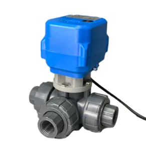 TOYI High Quality 3 Way Electric Actuator Control Valve UPVC PVC Ball Valve 1/2" 3/4" 1" Motorized Water Valve For Diesel Oil