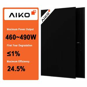 <span class=keywords><strong>Aiko</strong></span> แผงโซลาร์เซลล์แบบครึ่งเซลล์สองด้าน465W 460W 455W bipv 2S + N-Type สีดำล้วนสำหรับโปรเจกต์หลังคา - Product Image 1