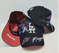 Pengiriman Cepat 31 Topi Oem Custom 5 Panel Rhinestone Original Gorra Olahraga Hitam Suede Brim B CROSS Barbas Topi