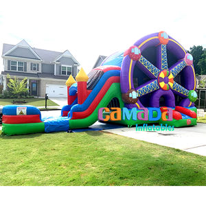 Nouveauté : Combo château gonflable Thème Grande Roue et Étoiles avec toboggan et piscine - Product Image 3