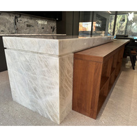 Panneau de pierre en quartzite Cristallo Iceberg translucide rétroéclairé naturel, panneau de pierre rétroéclairé LED pour plan de travail et mur de cheminée