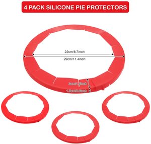 Moule et outil à pizza de cuisson de bouclier de croûte de tarte de silicone rond réglable avec l'emballage de sac d'OPP - Product Image 5