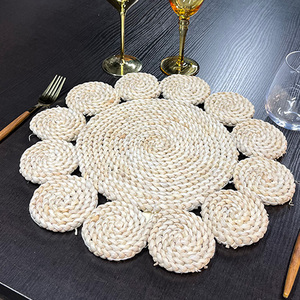Manteles individuales de ratán para boda, mesa de comedor, cargador, paltes, vajilla, jacinto de agua, platos de cena para fiesta en casa, boda - Product Image 5