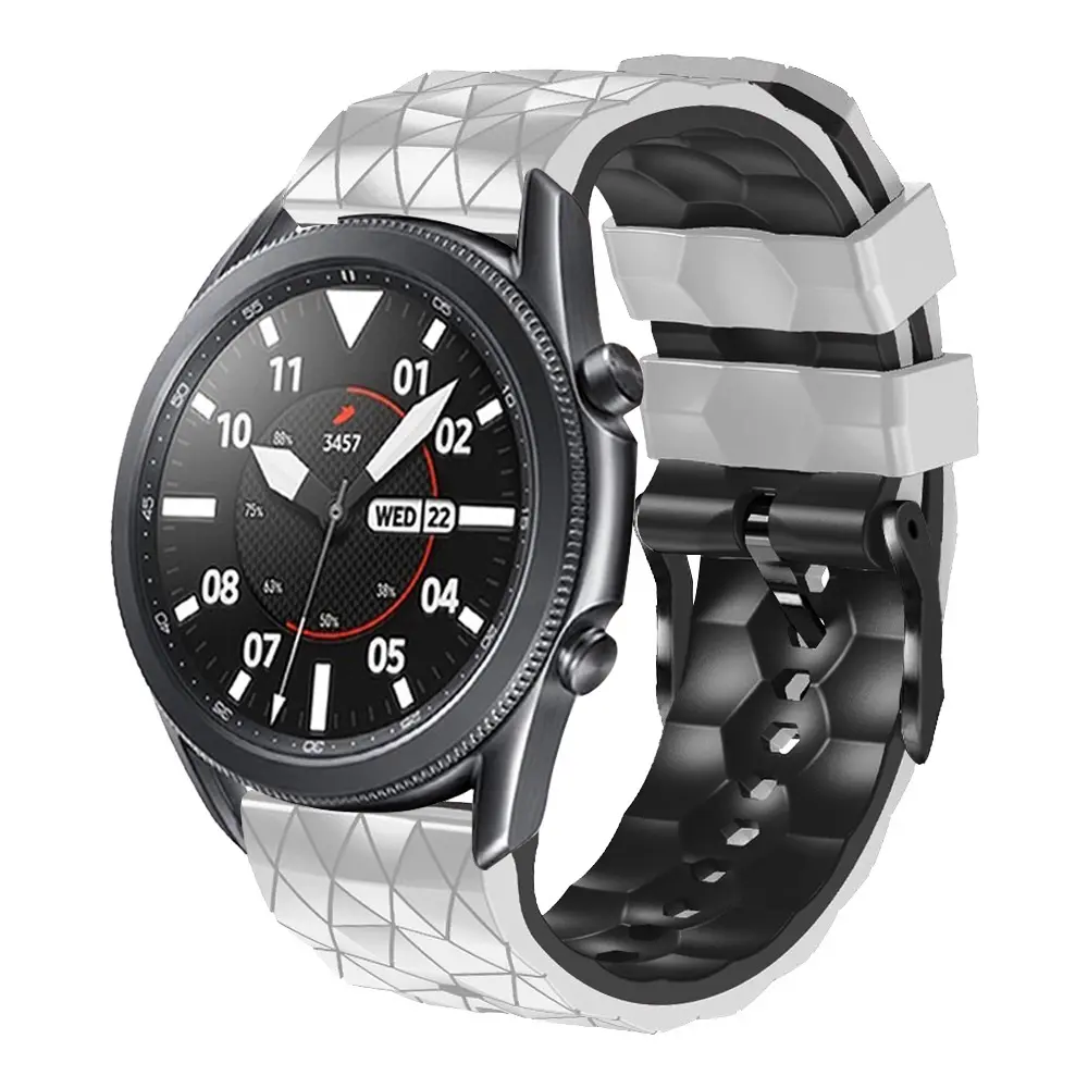 Correa de silicona estilo Fútbol para Samsung Galaxy Watch 3, 45mm, Huawei Watch GT2 46mm, Gear S3, 22mm