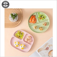 Plaque de contrôle des portions pour enfants et adultes, plat bariatrique réutilisable en céramique à 3 compartiments, passe au micro-ondes et au lave-vaisselle