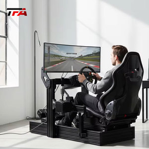 Simulateur profil aluminium volant personnalisé Cockpit simulateur de jeu de conduite superbe Cockpit avec vraie chaise course - Product Image 6
