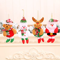 Ornements de Noël en tissu à suspendre, pendentifs Père Noël et Bonhomme de neige, décorations assorties pour arbre de Noël, pour la décoration de la maison et des fêtes.