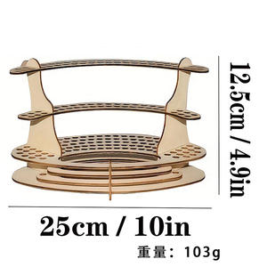 ที่วางเครื่องเขียนไม้ DIY แบบข้ามพรมแดน สลักด้วยเลเซอร์ สำหรับเก็บดินสอและพู่กัน ขนาด 140 มม. - Product Image 4