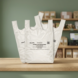 Ukhi Brand <b>Compostable</b> T-Shirt <b>Bags</b> PE Biodegradable Digital Printing Heat Seal Customizable Business Shopping - Product Image 4
