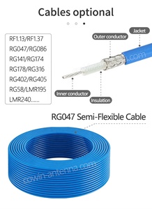 Connecteur femelle <span class=keywords><strong>SMP</strong></span> mini 90 degrés bleu vers connecteur femelle SSMP avec câble .047 - Product Image 6