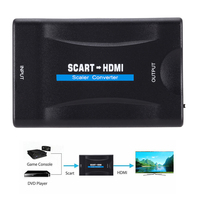 1080P HDMI girişi SCART çıkış ses Video lüks dönüştürücü AV sinyal adaptörü ile USB kablosu kutusu için TV DVD PS4