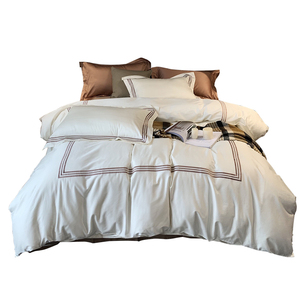 60 100% Cotton Luxury <strong>Single</strong> Quilt Cover Naked Sleeping <strong>Stitching</strong> 250tc Air-permeable Embroidered Hotel <strong>Bedding</strong> - Product Image 1