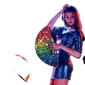 Folding Handfan Fold Dot Rainbow Print Festival Handheld Fan 33Cm Large Folding Hand Fan Handheld Fan for Girls <b>Gift</b> - Product Image 1