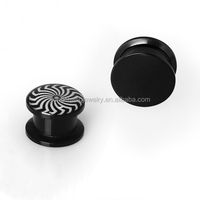 Bouchon d'oreille en acrylique personnalisé Tunnel de civière d'oreille extenseur de bijoux de Piercing de mode en acier inoxydable pour cadeau de fiançailles de mariage de fête