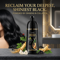Shampoo colorant capillaire noir à base de plantes SADOER, marque privée, action rapide, teinture capillaire neutre, fourni directement par l'usine d'origine, OEM