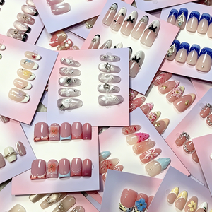 <span class=keywords><strong>Uñas</strong></span> Acrílicas Simples <span class=keywords><strong>Cortas</strong></span> Hechas a Mano, Estilos Mixtos Aleatorios de Fábrica, Venta al por Mayor, Puntas de <span class=keywords><strong>Uñas</strong></span> Personalizadas para Manicura - Product Image 5
