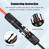 Câble d'extension solaire GF0034 10mm² 1800V résistant aux UV XLPE IP65 pour panneau solaire, camping-car, stockage d'énergie hors réseau