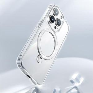 Pynana sang trọng màu tím & trắng pha lê trong suốt không dây sạc hỗ trợ điện thoại di động trường hợp đối với iPhone 15 Pro Max - Product Image 3