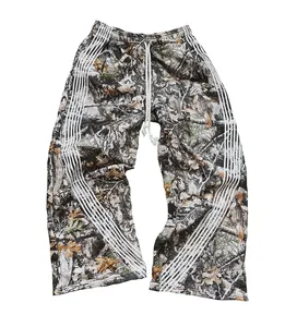 Custom The New High Quality Men Casual Hunting Straight Leg Oversize Baggy Outdoor Cotton Stripe Camo Pants