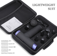 Pistola de Masaje Fascial Eléctrica para Fitness, Masajeador Muscular con Vibración Ligera y 4 Cabezales de Masaje y Batería de 2500mAh