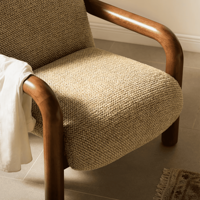 Fauteuil moderne confortable en tissu doux, fauteuil lounge en bois massif, fauteuil de salon, fauteuil de détente