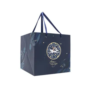 Neue Art Papier Mond kuchen Geschenk box Verpackung mit Geschenkt üte für Mid Autumn Festival