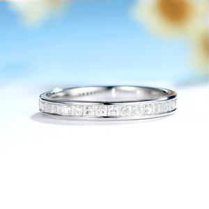 Anillo de oro rosa de 10K Kuololit HK 585 personalizado para mujer con diamante de laboratorio y moissanita, anillo de eternidad a juego. - Product Image 3