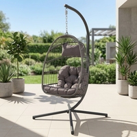 Balançoire d'extérieur bon marché Panier Balcon Jardin Support en métal Balançoire en corde Hamac Patio Fauteuil œuf