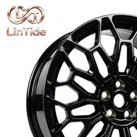 Rines de Aleación Forjados Negros Brillantes Personalizados de Primera Calidad, Diseño de Malla de 25 mm, Aptos para Sedanes de Lujo, SUV, Piezas de Carreras